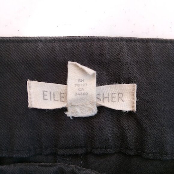 EILEEN FISHER Organic Cotton Navy Classic Straight Leg Relaxed Fit Womens Pant S - Picture 13 of 15